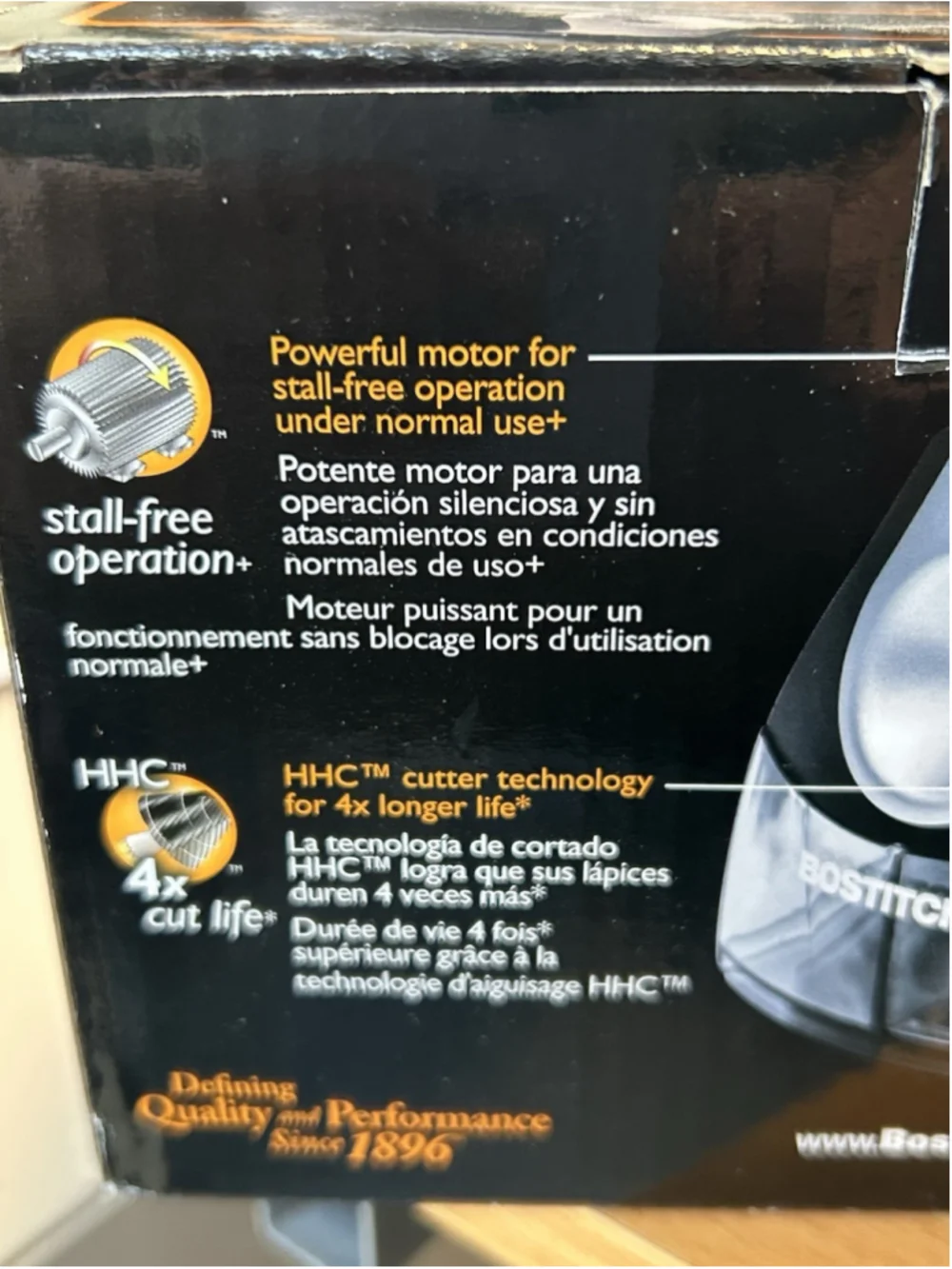 Bostitch Personal Pencil Sharpener 4x Cut Life Stall Free Operation Black